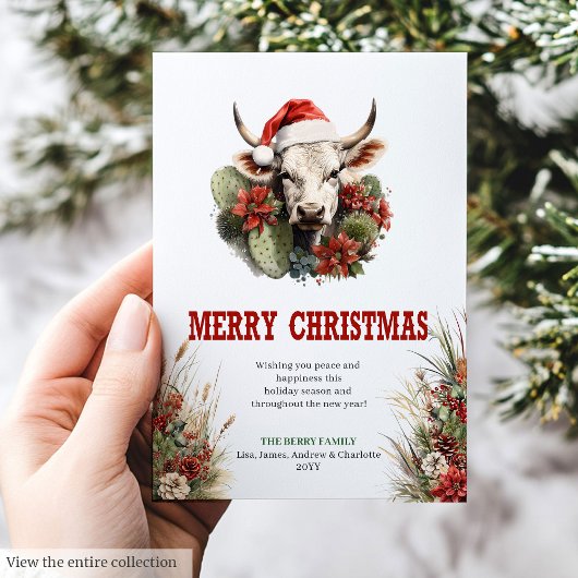Wild West Yuletide Holiday Greeting Card Feestdagenkaart