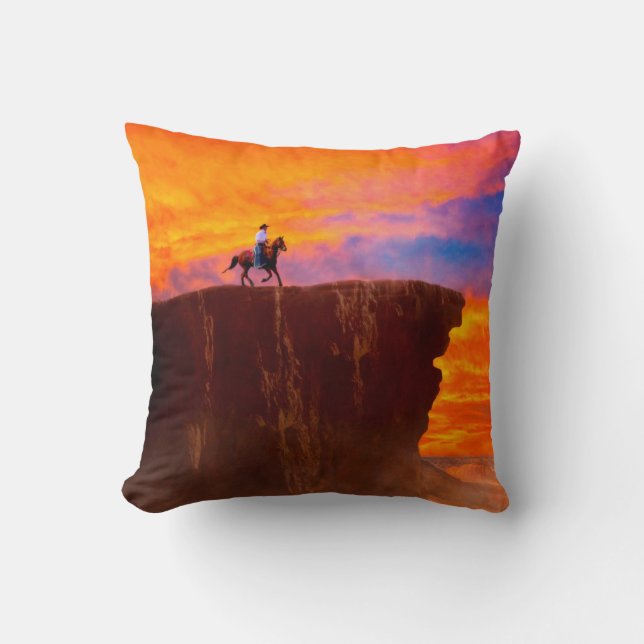 Wild West Zonsondergangen Kussen (Voorkant)
