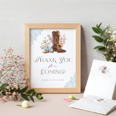 Wild Western Baby Boy Shower Dank u voor uw gunstt Poster