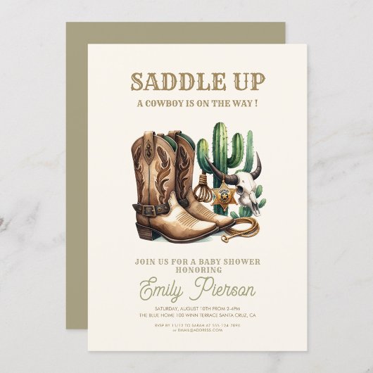 Wild Western Cactus Meisje Baby shower Kaart
