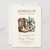 Wild Western Cactus Meisje Baby shower Kaart (Voorkant)
