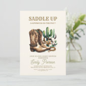 Wild Western Cactus Meisje Baby shower Kaart (Staand voorkant)