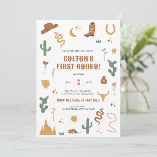 Wild Westerne uitnodiging (Staand voorkant)