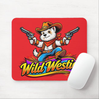 Wild Westie Cowboy Hond Ontwerp Muismat