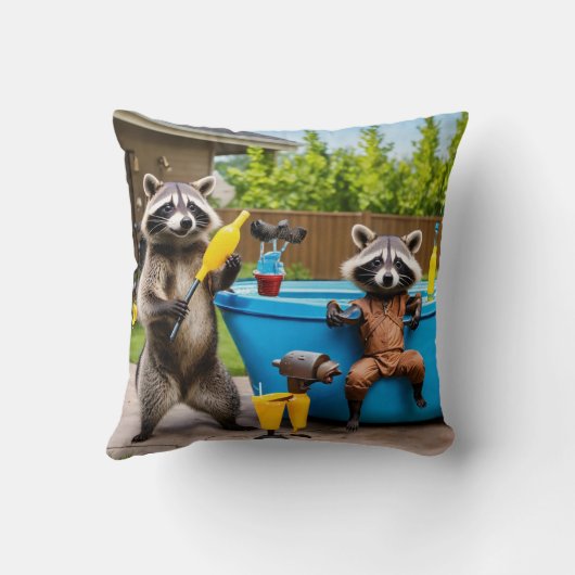 Wild & Wet: Kussens van Animal Pool Party (Achterkant)