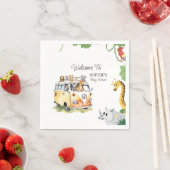 Wild Wheels Safari Animal Baby shower Camper Van Servet (Insitu)