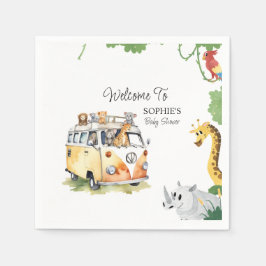Wild Wheels Safari Animal Baby shower Camper Van Servet