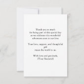 Wild Wheels Safari Animal Camper Van Baby shower Bedankkaart (Achterkant)