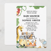 Wild Wheels Safari Animal Camper Van Baby shower Kaart (Voorkant / Achterkant)