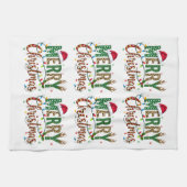 Wild & Whimsical Merry Christmas Leopard Print Theedoek (Horizontaal)