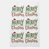 Wild & Whimsical Merry Christmas Leopard Print Theedoek (Verticaal)