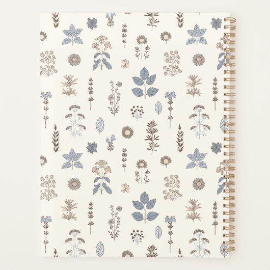 Wild Whimsy Blue Brown Planner (Achterkant)