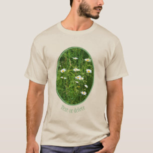 Wild White Daisy Flowers in Field Personalized T-shirt