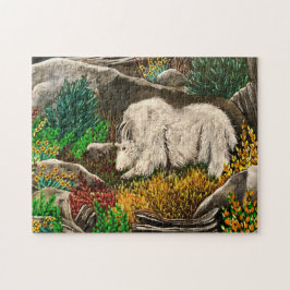 Wild White Goat Puzzle Legpuzzel
