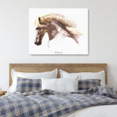 Wild White Hengst Paardenliefhebber's Fine-Art Canvas Afdruk (Insitu (Slaapkamer))