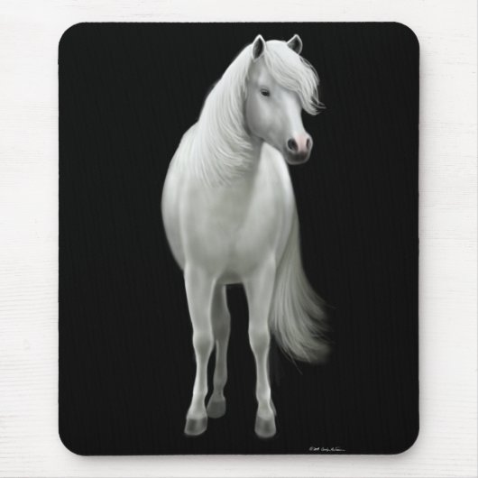 Wild White Horse Mousepad Muismat (Voorkant)