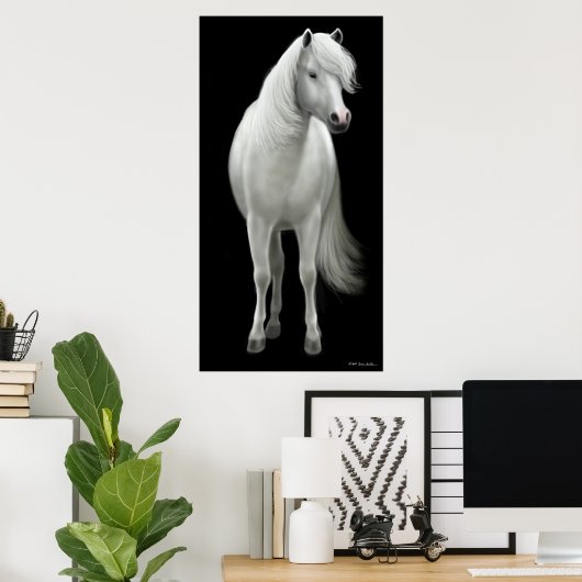 Wild White Horse Poster (Thuiskantoor)