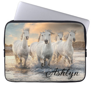 Wild White Horses Laptop Sleeve
