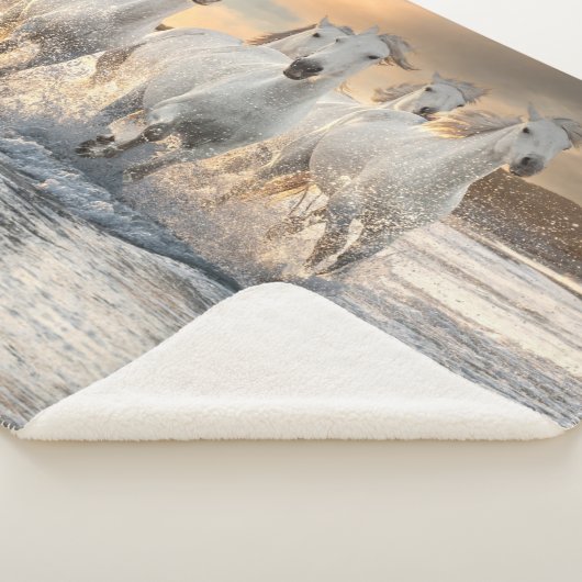 Wild White Horses Sherpa Blanket Deken (3/4)