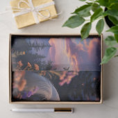 Wild White mustang Kleurrijke bloemen halve maan Tissuepapier (Geschenk)