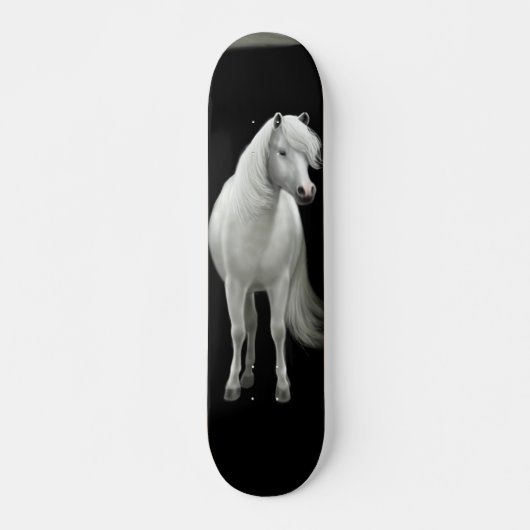 Wild White Mustang Skateboard (Voorkant)