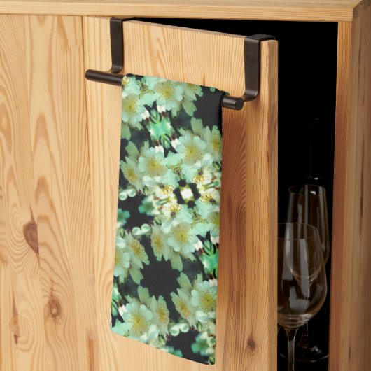 Wild White Rambling Rozen Floral Pattern Theedoek (Derde Gevouwen)