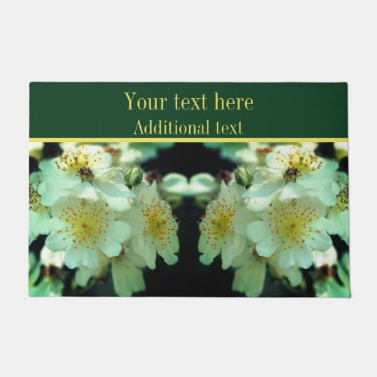 Wild White Rambling Rozen Flower Personalized Deurmat (Voorkant)