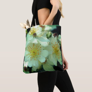 Wild White Rambling Rozen sluiten dicht Tote Bag