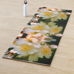 Wild White Rambling Rozen sluiten dicht Yogamat