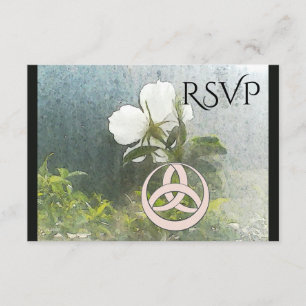 Wild White Rose Triquetra Handfasting Ste RSVP Kaartje