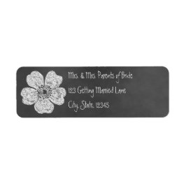 Wild White Roses Chalkboard Avery Label