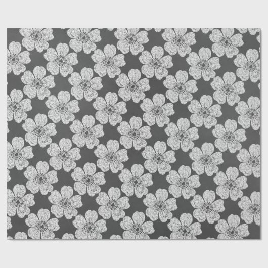 Wild White Roses Chalkboard Cadeaupapier (Vlak)