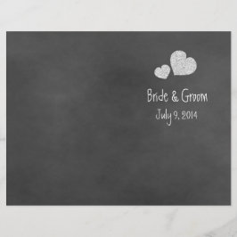Wild White Roses Chalkboard Folded Wedding Program