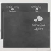 Wild White Roses Chalkboard Folded Wedding Program (Voorkant / Achterkant)