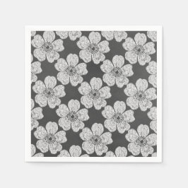 Wild White Roses Chalkboard Servetten