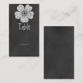 Wild White Roses Chalkboard Table Kaart Plaatskaartje (Voorkant / Achterkant)