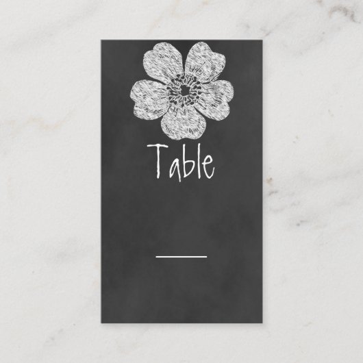Wild White Roses Chalkboard Table Kaart Plaatskaartje (Voorkant)