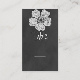 Wild White Roses Chalkboard Table Kaart Plaatskaartje