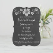 Wild White Roses Chalkboard Vrijgezellenfeest Kaart (Staand voorkant)