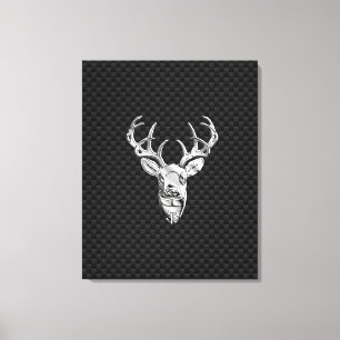 Wild White Tail Deal on Carbon Fibre Style Print