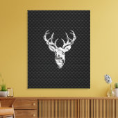 Wild White Tail Deal on Carbon Fibre Style Print (Insitu (Woonkamer))