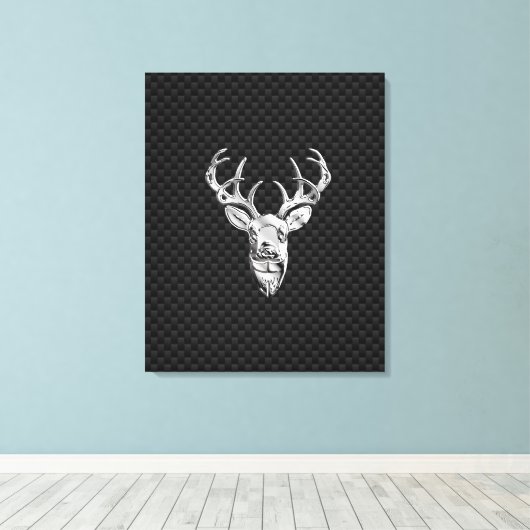 Wild White Tail Deal on Carbon Fibre Style Print (Insitu (Houten vloer))