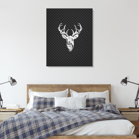 Wild White Tail Deal on Carbon Fibre Style Print (Insitu (Slaapkamer))