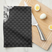 Wild White Tail Deal on Carbon Fibre Style Print Theedoek (Quarter Fold)