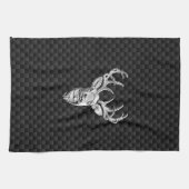 Wild White Tail Deal on Carbon Fibre Style Print Theedoek (Horizontaal)