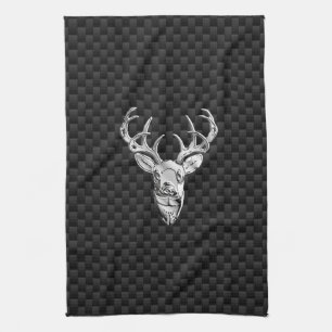 Wild White Tail Deal on Carbon Fibre Style Print Theedoek