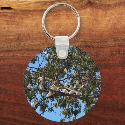 Wild White Tree Cockatoos, Keyring Sleutelhanger (Achterkant)