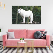 Wild White Wolf Canvas Afdruk (Insitu (Woonkamer))