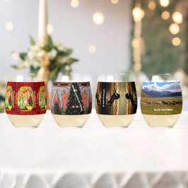 Wild Wild West KERSTMIS Wijnglas Zonder Voet