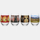 Wild Wild West KERSTMIS Wijnglas Zonder Voet (Voorkant)